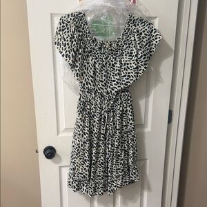 ODDY Black & Cream Patterned Dress